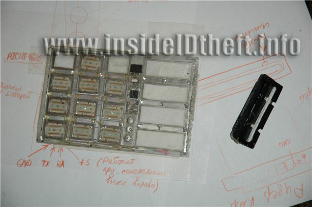 Back of an ATM keypad overlay and ATM/Debit Card Skimmer